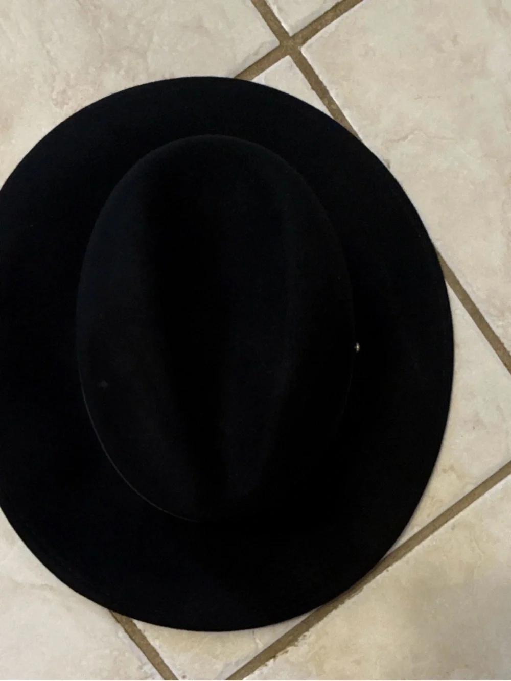 Free People Black Wool Wide-Brim Fedora Hat